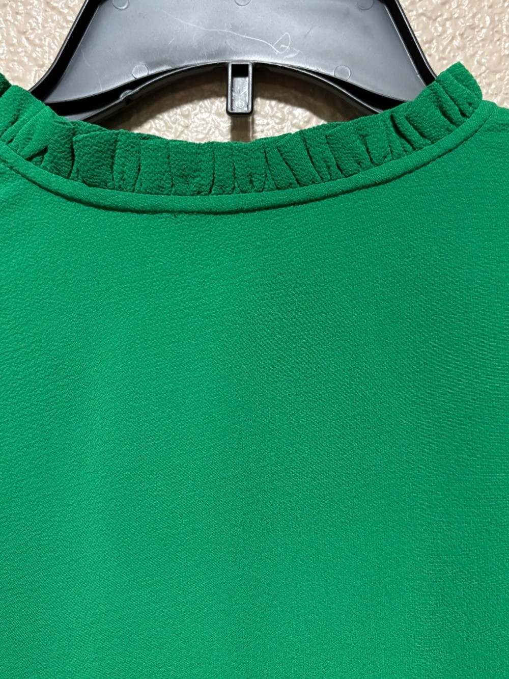 CeCe Green Pleated Ruffle Tie Neck Blouse - Picture 7 of 9